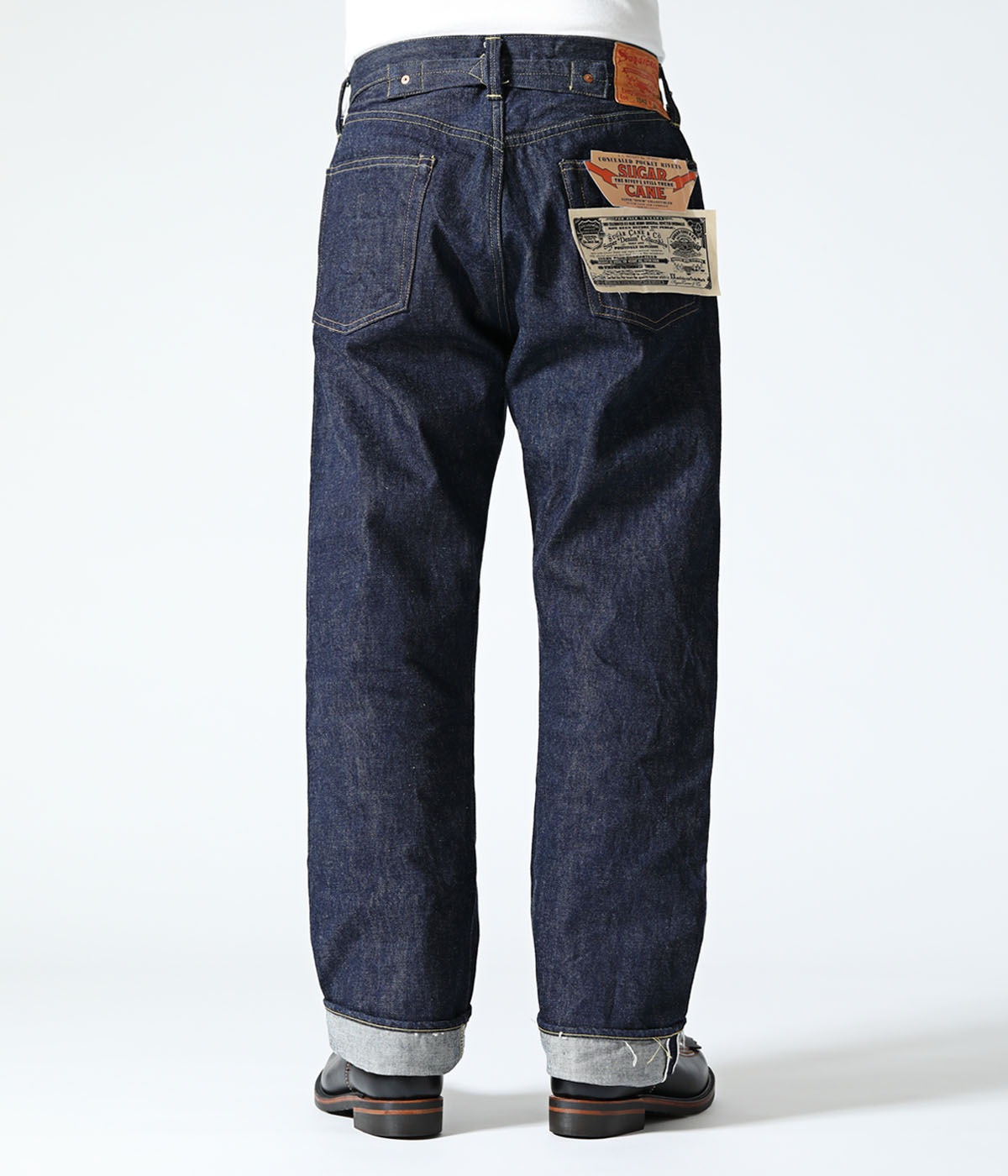 Lot No. SC49005 / SUGAR CANE Super Denim Collectibles #05 14.25oz. BLUE DENIM WAIST OVERALLS 1942 MODEL