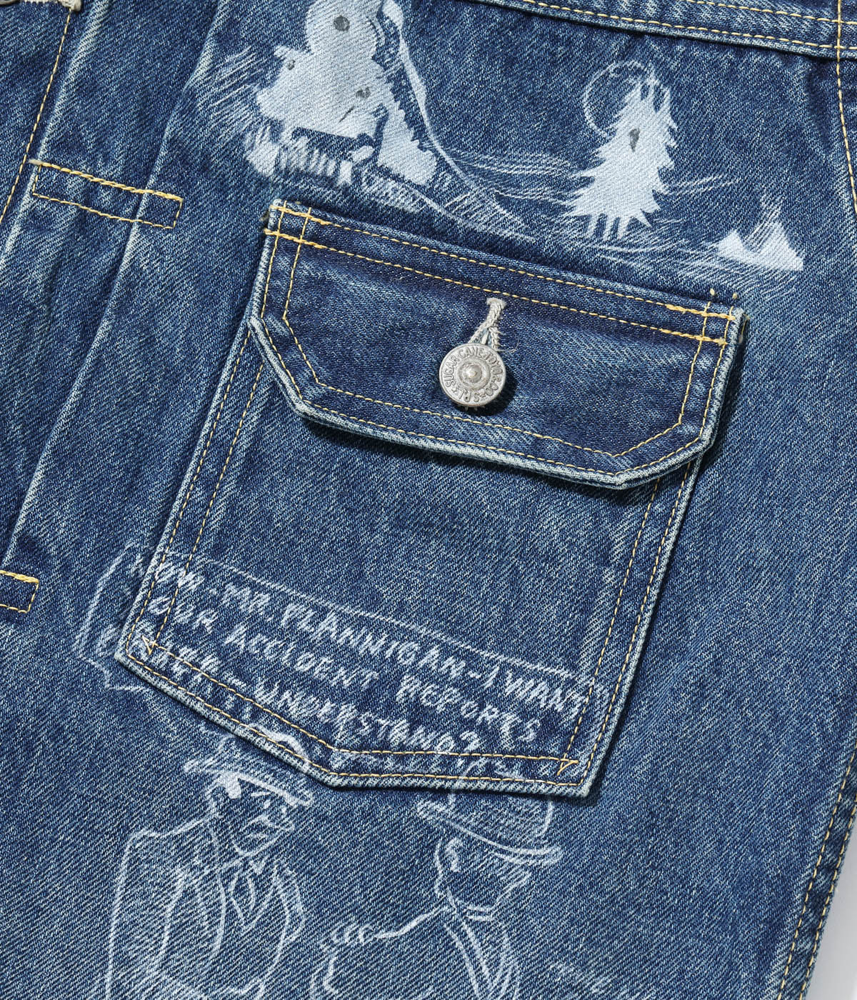 Lot No. SC15716 / 14.25oz. DENIM JACKET 1953 AGED MODEL CARTOON PAINT