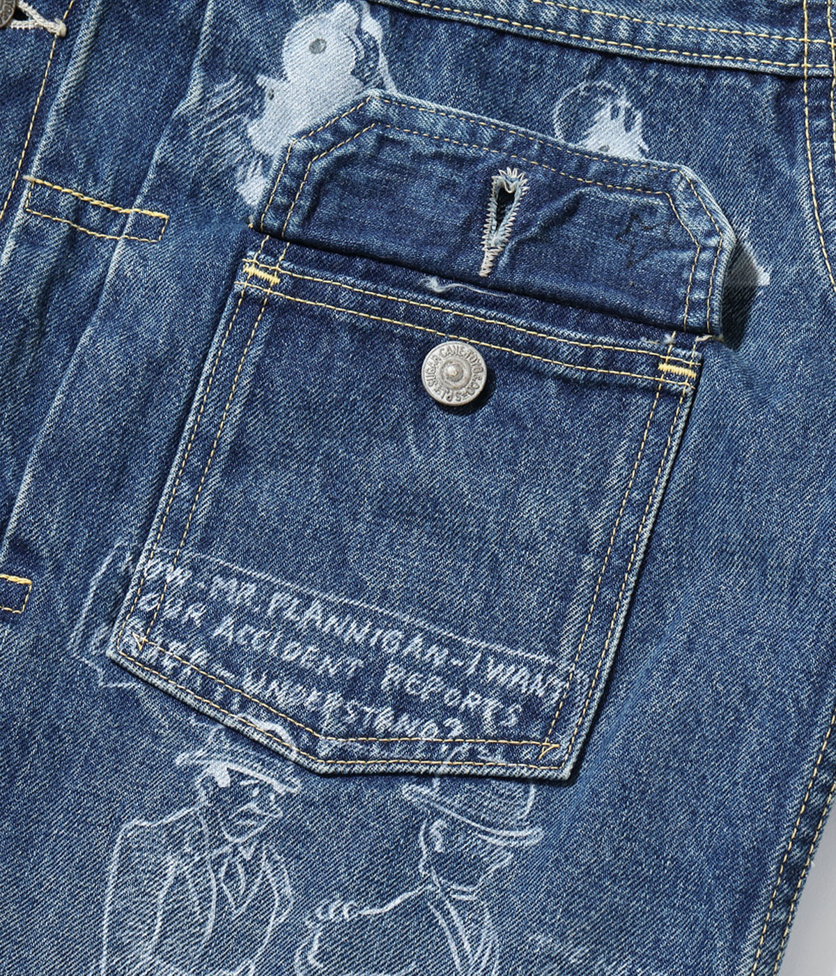 Lot No. SC15716 / 14.25oz. DENIM JACKET 1953 AGED MODEL CARTOON PAINT