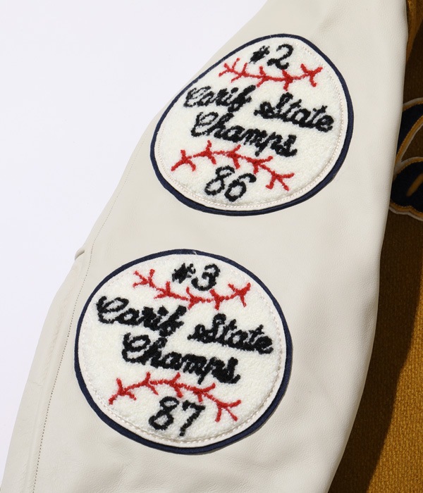 Lot No. WV15385-156 / 30oz. WOOL MELTON AWARD JACKET BULLDOGS (GOLD)