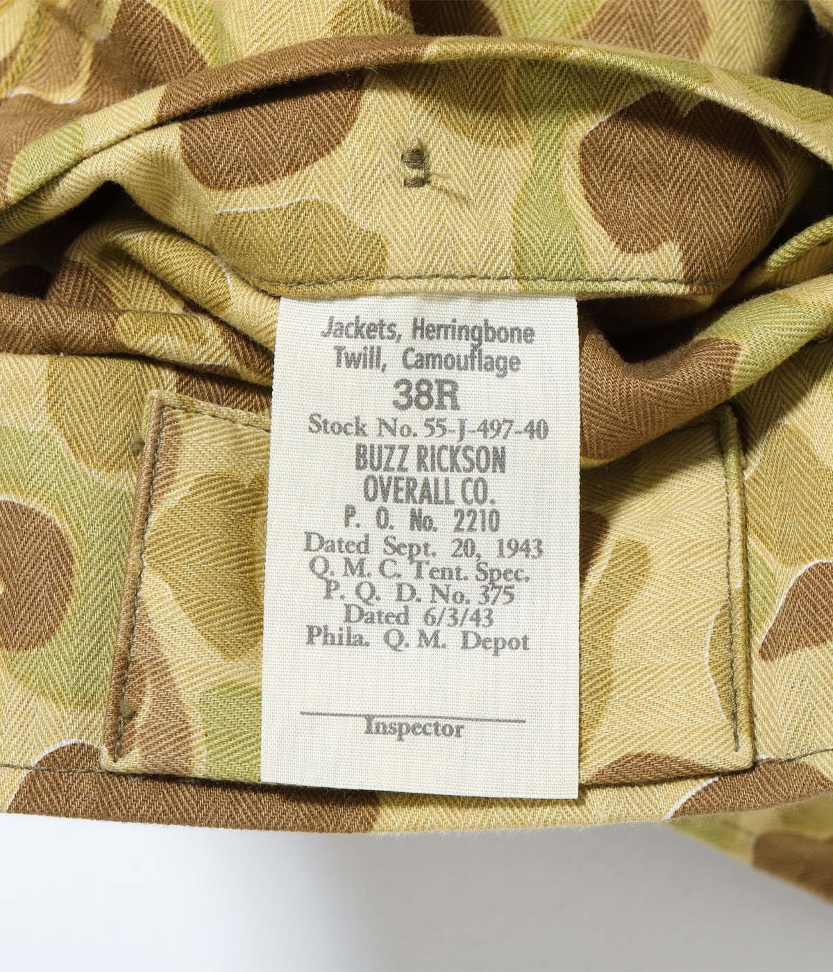 Lot No. BR15753 / JACKETS, HERRINGBONE TWILL, CAMOUFLAGE