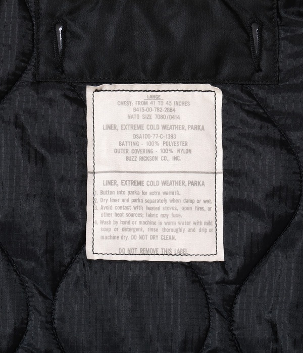 Lot No. BR15193 / WILLIAM GIBSON COLLECTION Type BLACK LINER, EXTREME COLD WEATHER, PARKA