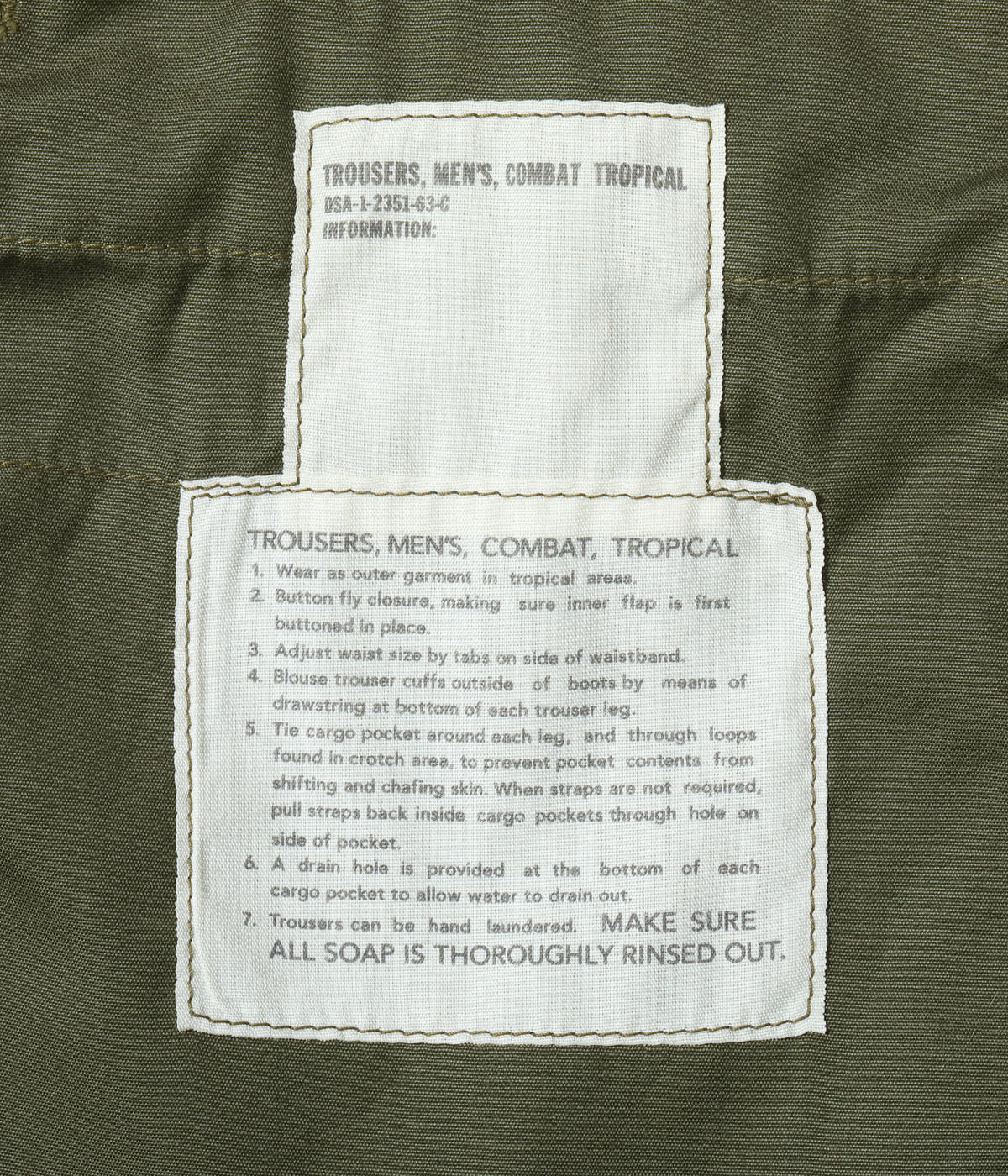 2026ǯ3��23�������� / Lot No. BR42500 / TROUSERS, MEN'S, COTTON WIND RESISTANT POPLIN, OLIVE GREEN, ARMY SHADE 107 SHORT LENGTH