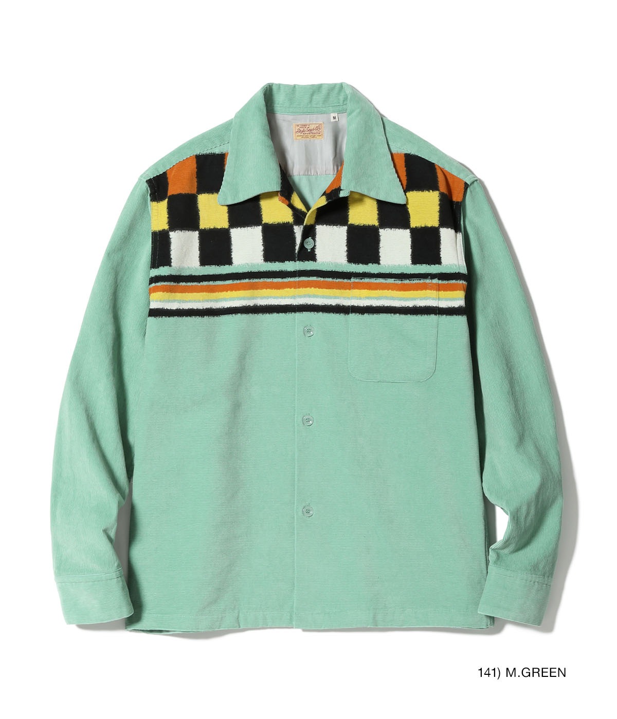 Lot No. SE29382 / Mid 1950s - Late 1950s Style Corduroy Sports Shirt SQUARE & STRIPE