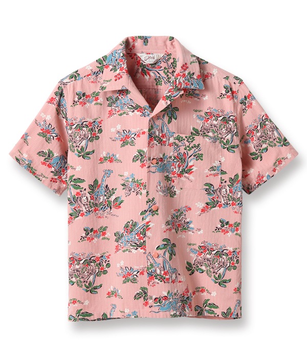 Lot No. SH38387 / DOBBY COTTON OPEN SHIRT ��AFRICAN ANIMALS��