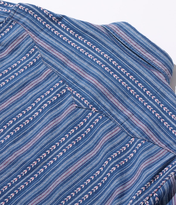 Lot No. SC28998 / NATIVE AMERICAN INDIGO STRIPE WESTERN SHIRT