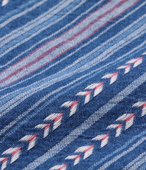 Lot No. SC28998 / NATIVE AMERICAN INDIGO STRIPE WESTERN SHIRT
