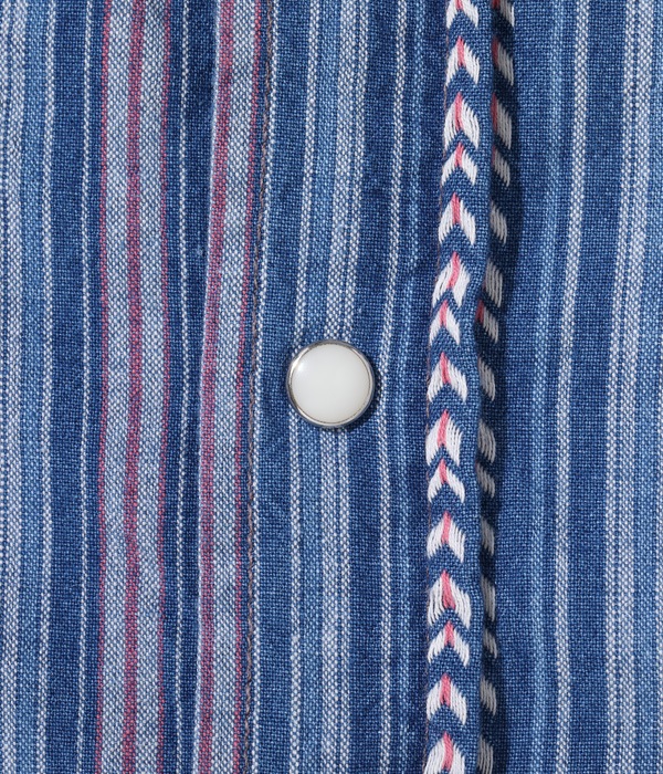 Lot No. SC28998 / NATIVE AMERICAN INDIGO STRIPE WESTERN SHIRT