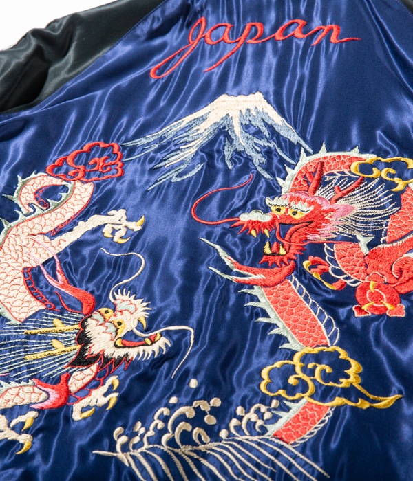 Lot No. TT14650-119 / Mid 1950s Style Acetate Souvenir Jacket WHITE EAGLE  DUELLING DRAGONS