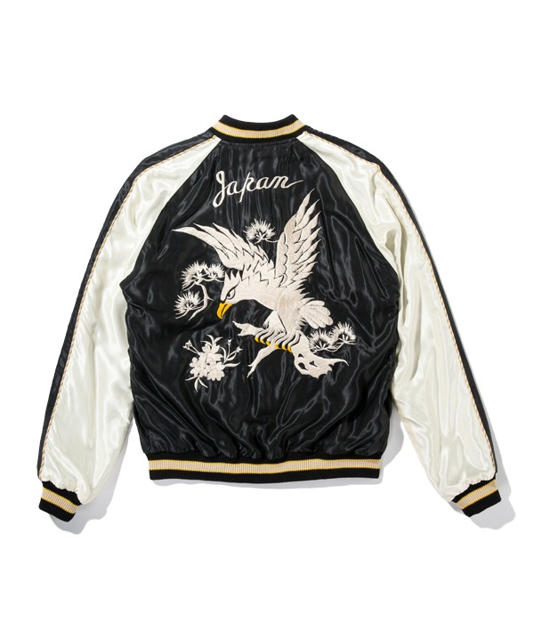 Lot No. TT14650-119 / Mid 1950s Style Acetate Souvenir Jacket WHITE EAGLE  DUELLING DRAGONS