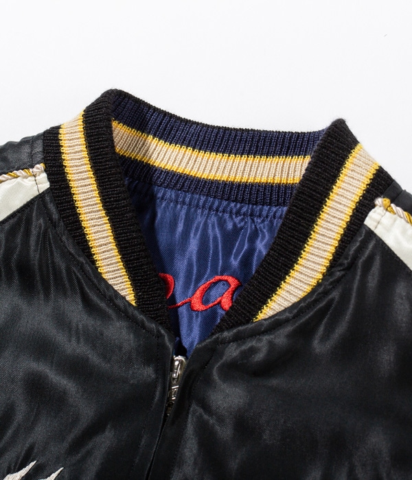 Lot No. TT14650-119 / Mid 1950s Style Acetate Souvenir Jacket WHITE EAGLE  DUELLING DRAGONS