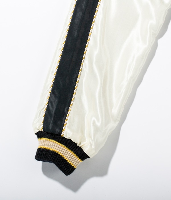 Lot No. TT14650-119 / Mid 1950s Style Acetate Souvenir Jacket WHITE EAGLE  DUELLING DRAGONS