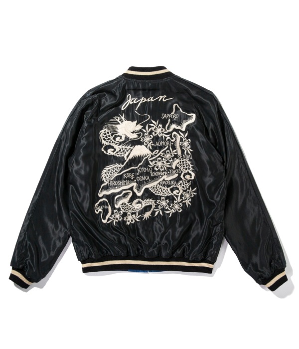 Lot No. TT14650-125 / Mid 1950s Style Acetate Souvenir Jacket ��DRAGON & TIGER�� �� ��JAPAN MAP��