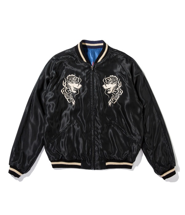 Lot No. TT14650-125 / Mid 1950s Style Acetate Souvenir Jacket ��DRAGON & TIGER�� �� ��JAPAN MAP��