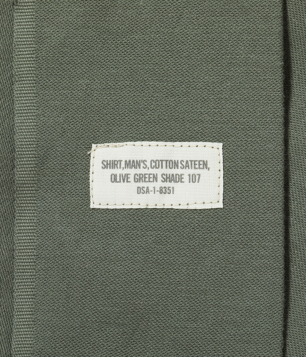 Lot No. BR29586 / SHIRT MAN'S COTTON SATEEN OLIVE GREEN SHADE107 ��DEMILITARIZED ZONE��