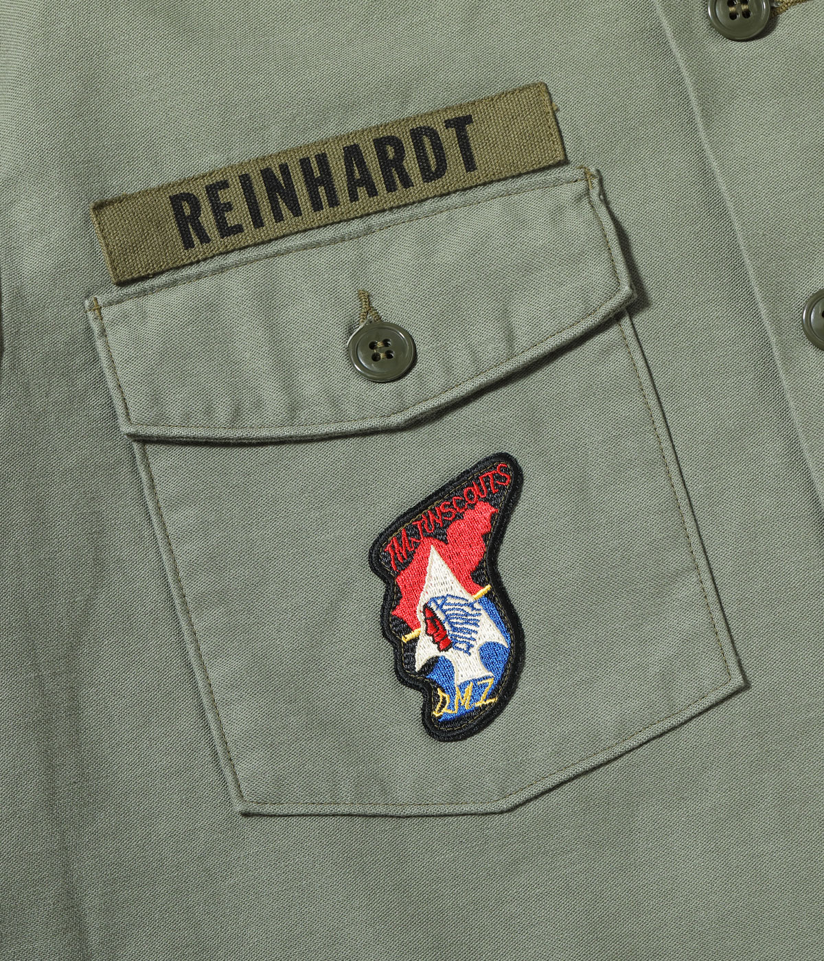 Lot No. BR29586 / SHIRT MAN'S COTTON SATEEN OLIVE GREEN SHADE107 ��DEMILITARIZED ZONE��