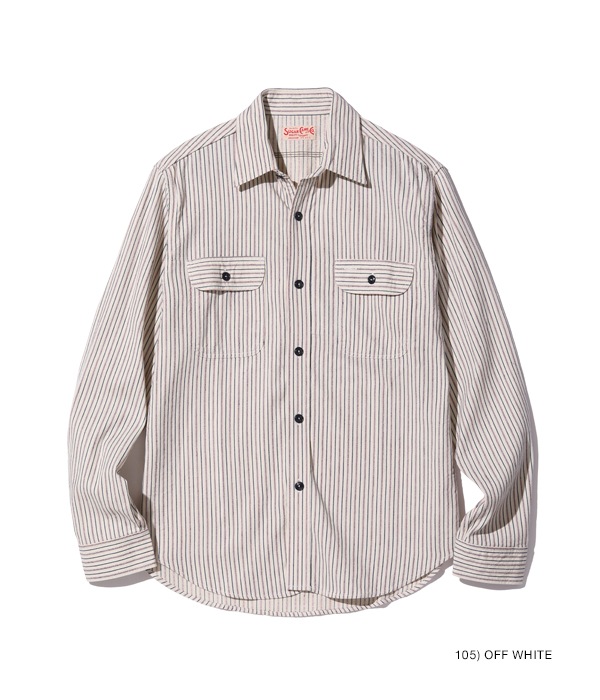 Lot No. SC29146 / DOBBY STRIPE WORK SHIRT (LONG SLEEVE)