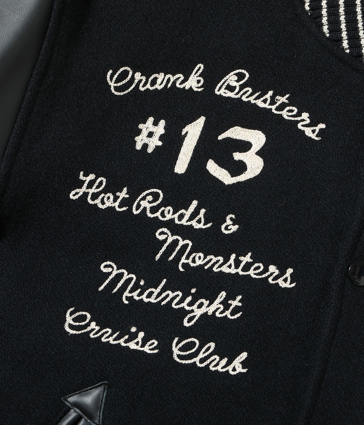 Lot No. WV15602-119 / 30oz. WOOL MELTON AWARD JACKET ��CRANK BUSTERS�� (BLACK)