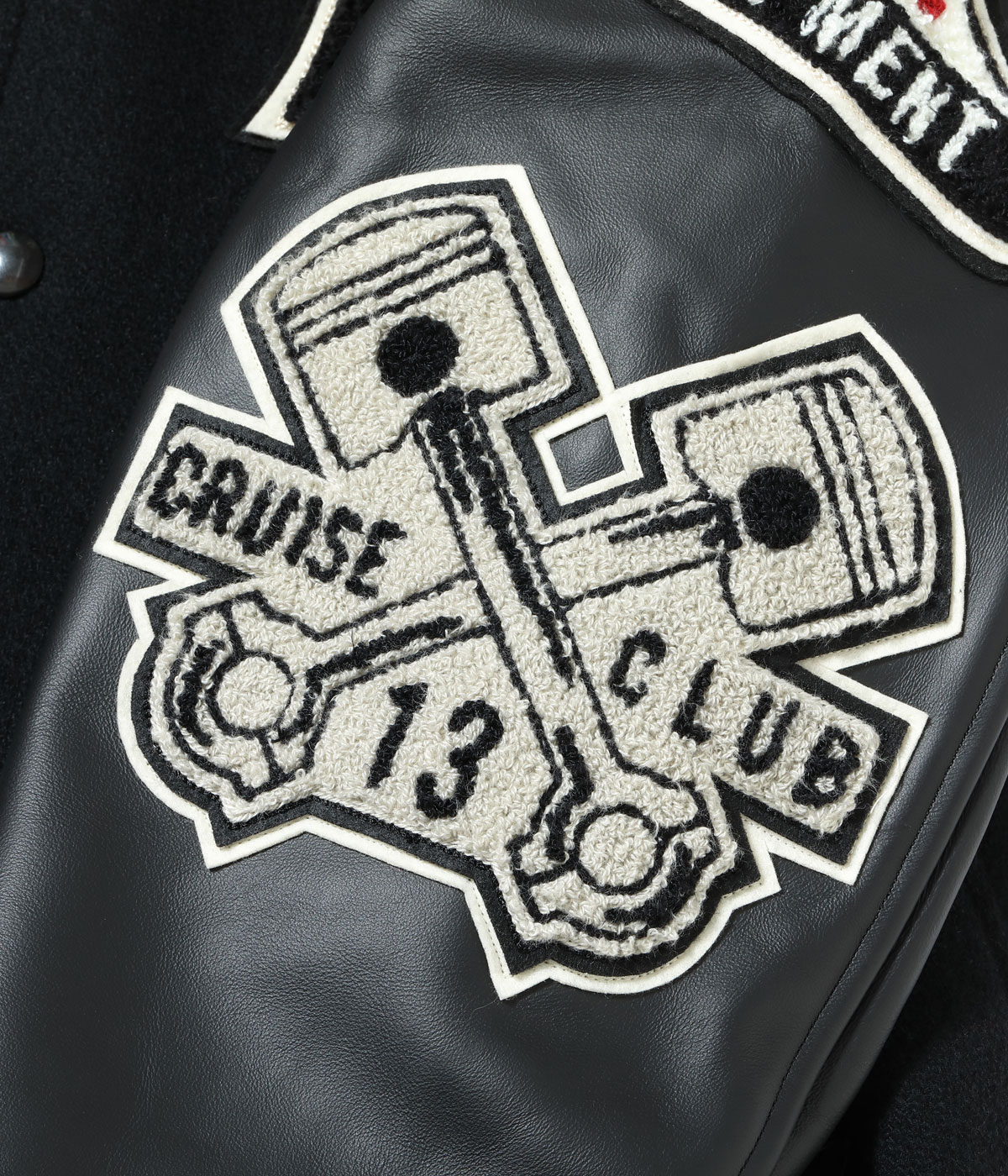 Lot No. WV15602-119 / 30oz. WOOL MELTON AWARD JACKET ��CRANK BUSTERS�� (BLACK)