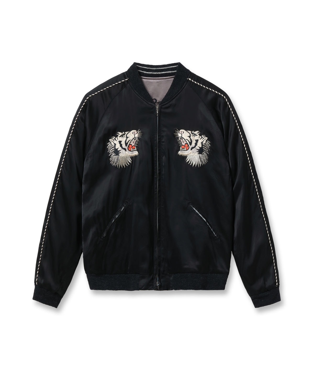 Lot No. TT15912-119 / Late 1940s Style Acetate Souvenir Jacket KOSHO & CO. Special Edition ��WHITE TIGER�� �� ��JAPAN MAP��