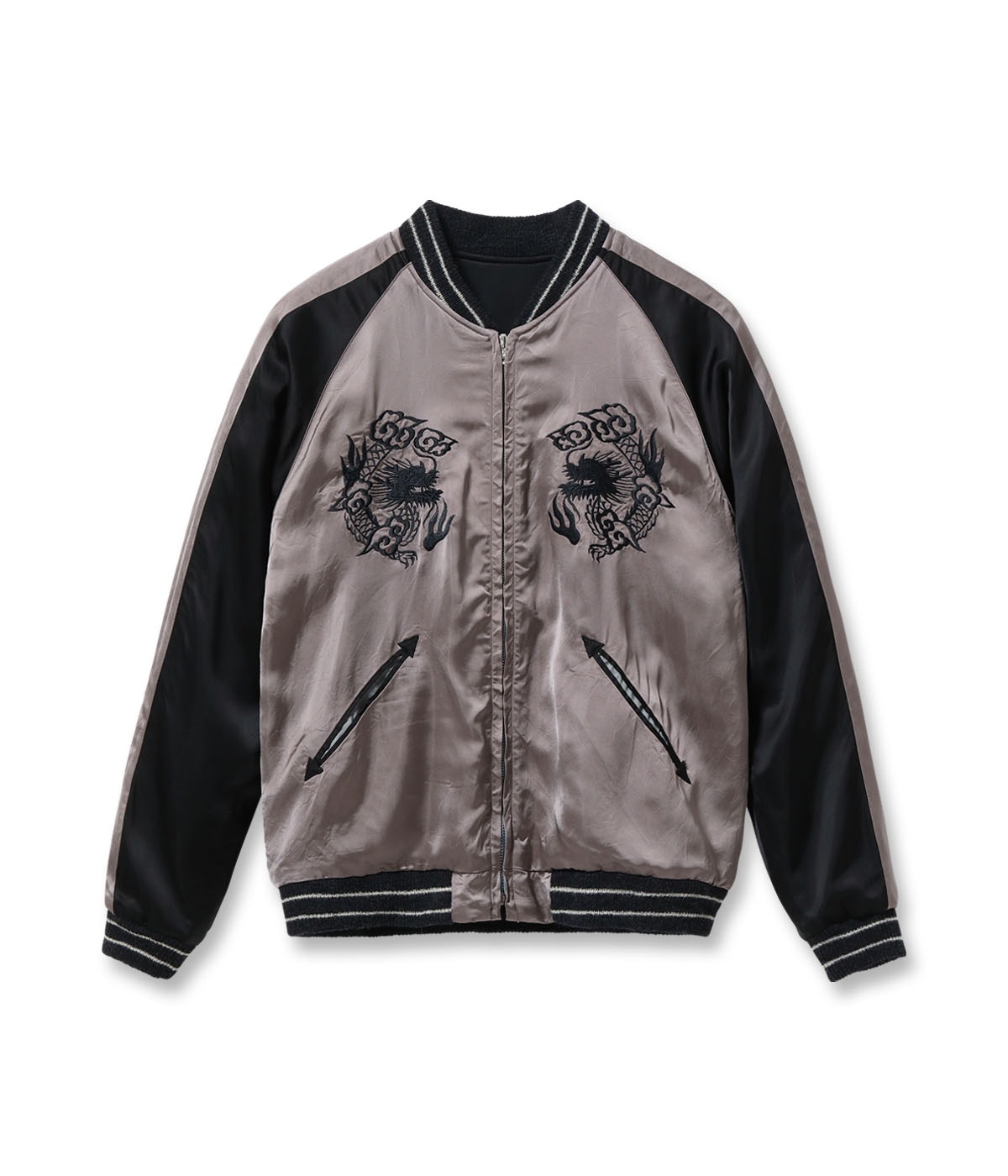 Lot No. TT15912-119 / Late 1940s Style Acetate Souvenir Jacket KOSHO & CO. Special Edition ��WHITE TIGER�� �� ��JAPAN MAP��