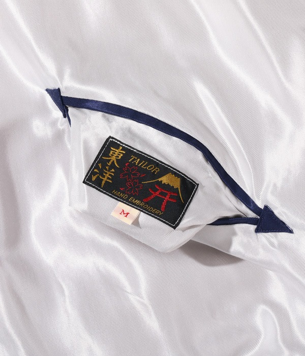 Lot No. TT14650-190 / Mid 1950s Style Acetate Souvenir Jacket JAPAN MAP  BLACK EAGLE