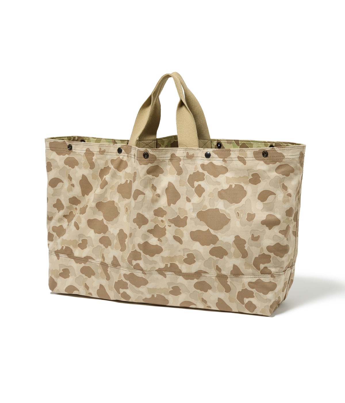 Lot No. BR02832 / HERRINGBONE TWILL, CAMOUFLAGE REVERSIBLE BAG SEABEES STENCIL