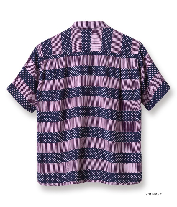 Lot No. SH38382 / HIGH DENSITY RAYON OPEN SHIRT ��STRIPES�� (SHORT SLEEVE)