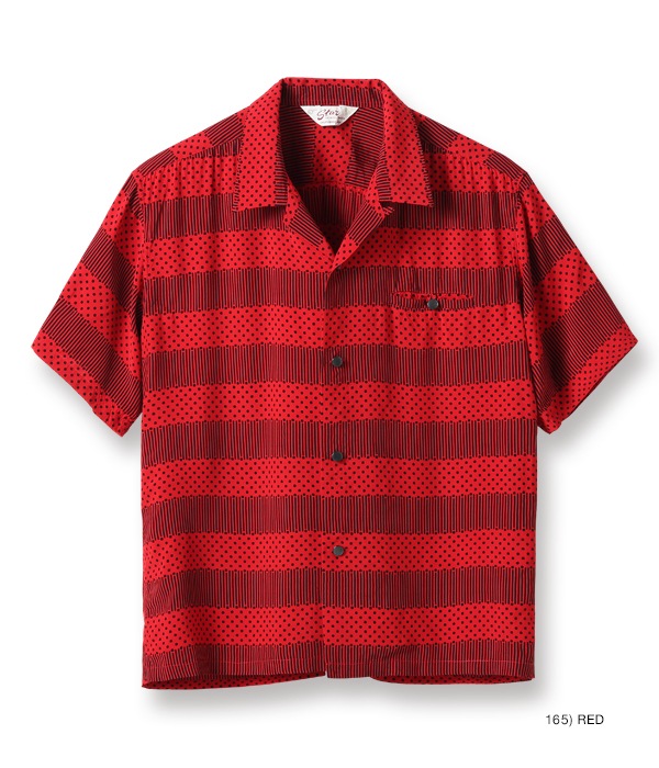 Lot No. SH38382 / HIGH DENSITY RAYON OPEN SHIRT ��STRIPES�� (SHORT SLEEVE)