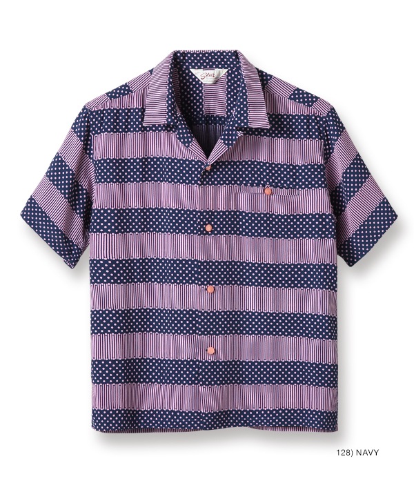 Lot No. SH38382 / HIGH DENSITY RAYON OPEN SHIRT ��STRIPES�� (SHORT SLEEVE)