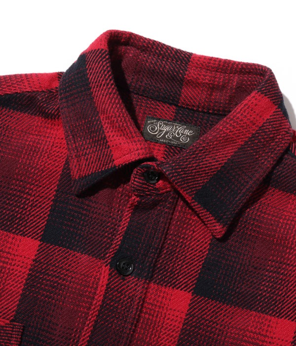 Lot No. SC28978 / 8/2 HEAVY TWILL OMBRE CHECK WORK SHIRT SUGAR CANE