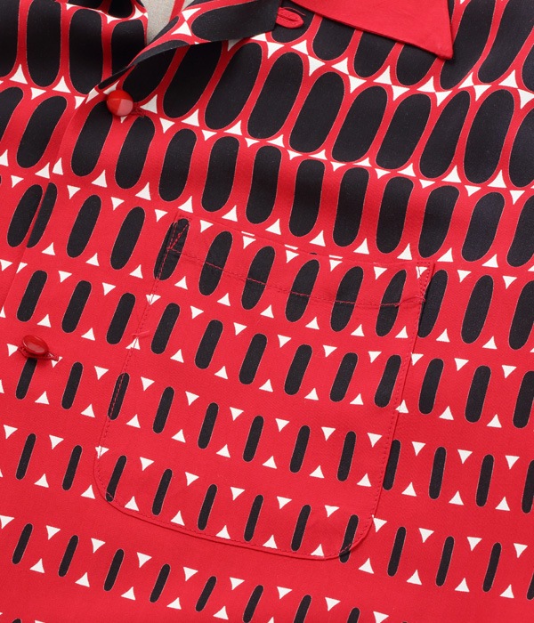 Lot No. SH38875 / HIGH DENSITY RAYON OPEN SHIRT ��ELVIS DOTS��