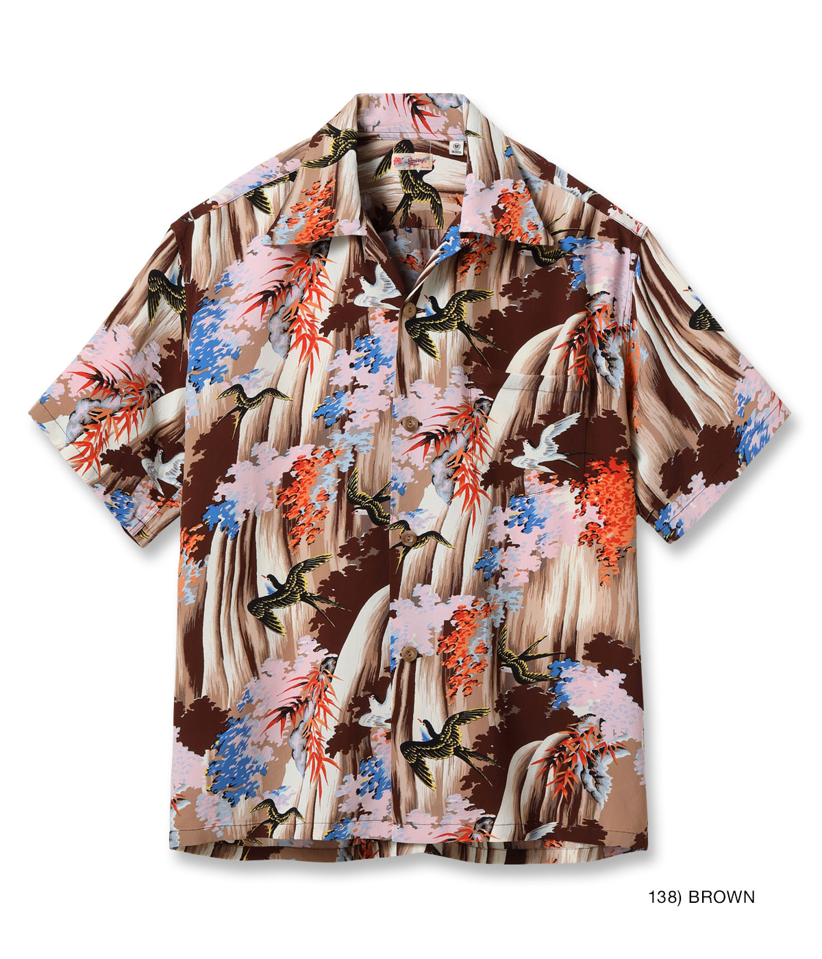 Lot No. SS39426 / RAYON HAWAIIAN SHIRT SWALLOW WILDLY FLUTTERING