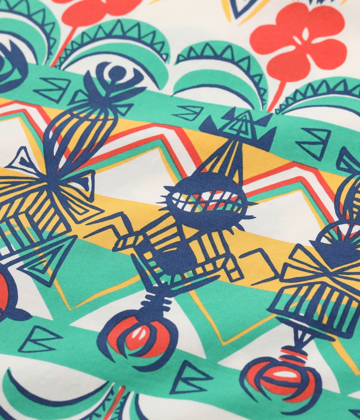 Lot No. SS39504 / COTTON BROAD OPEN SHIRT TROPICAL WOODCUT