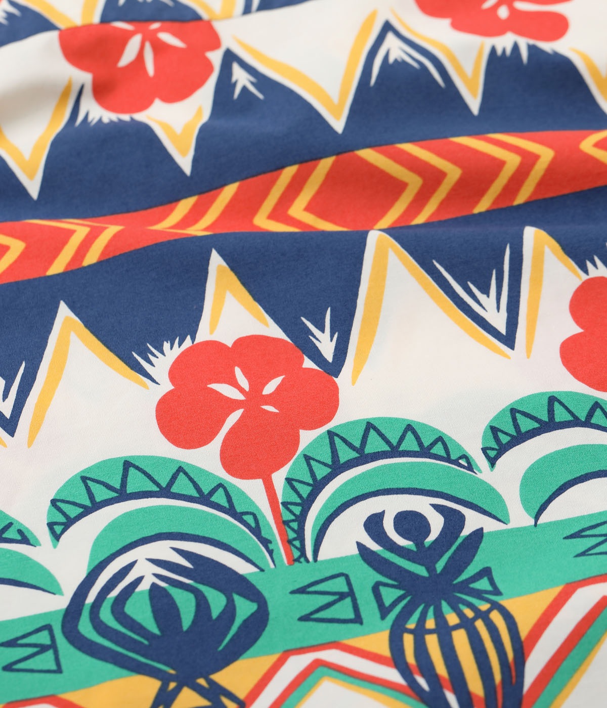 Lot No. SS39504 / COTTON BROAD OPEN SHIRT TROPICAL WOODCUT