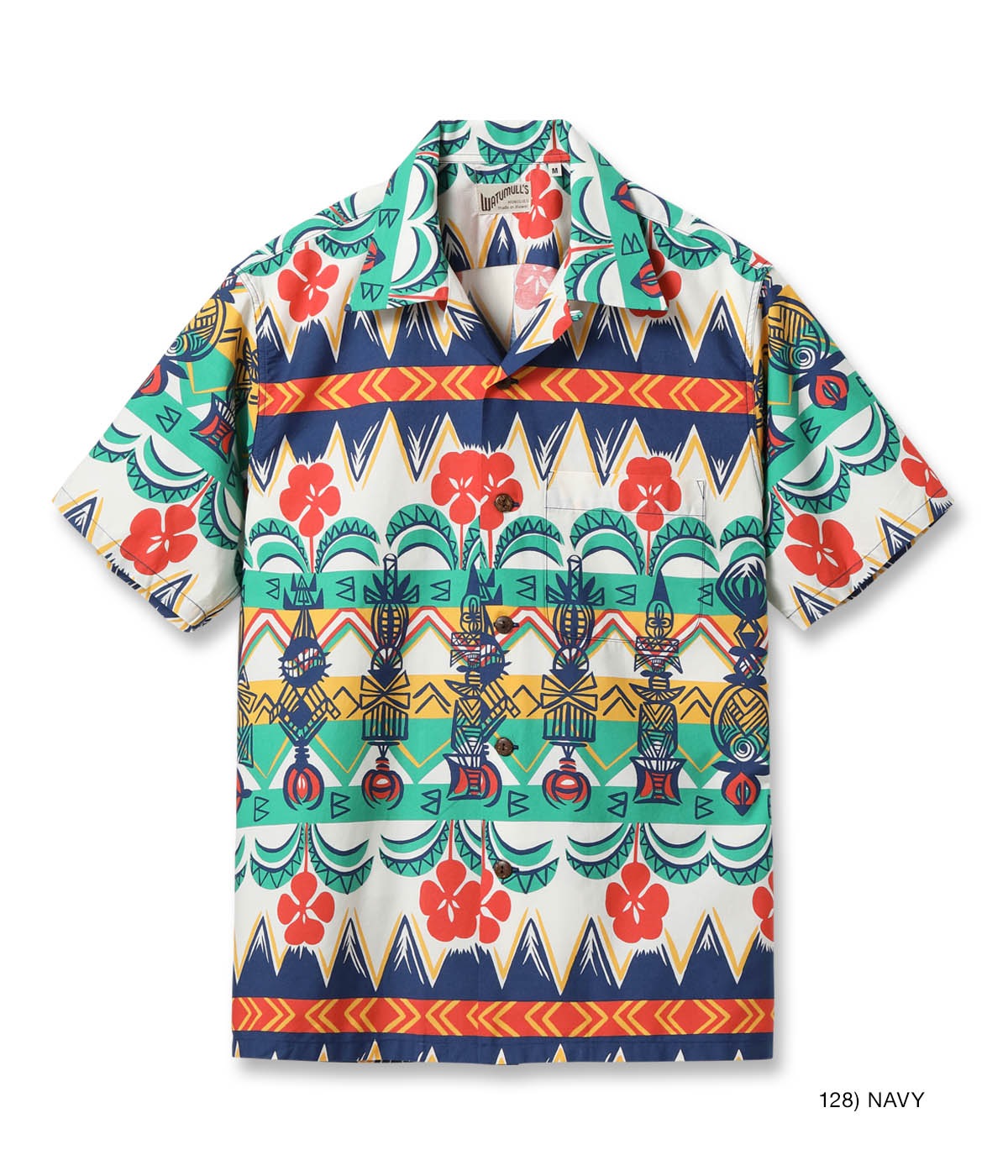 Lot No. SS39504 / COTTON BROAD OPEN SHIRT TROPICAL WOODCUT