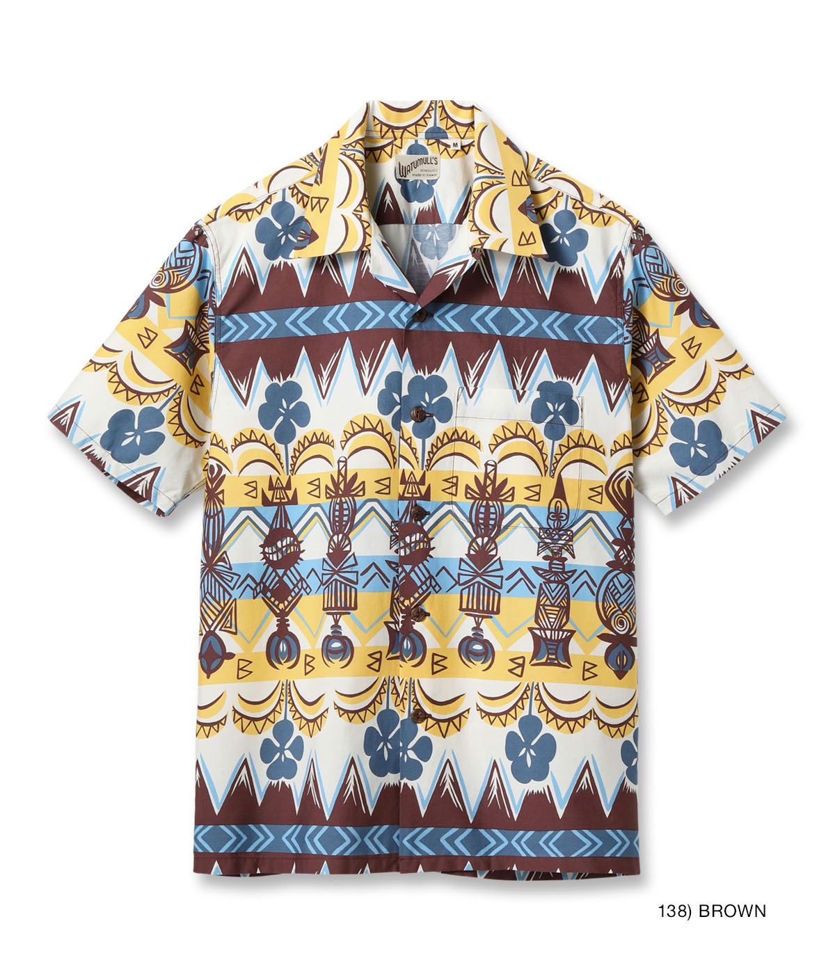 Lot No. SS39504 / COTTON BROAD OPEN SHIRT TROPICAL WOODCUT