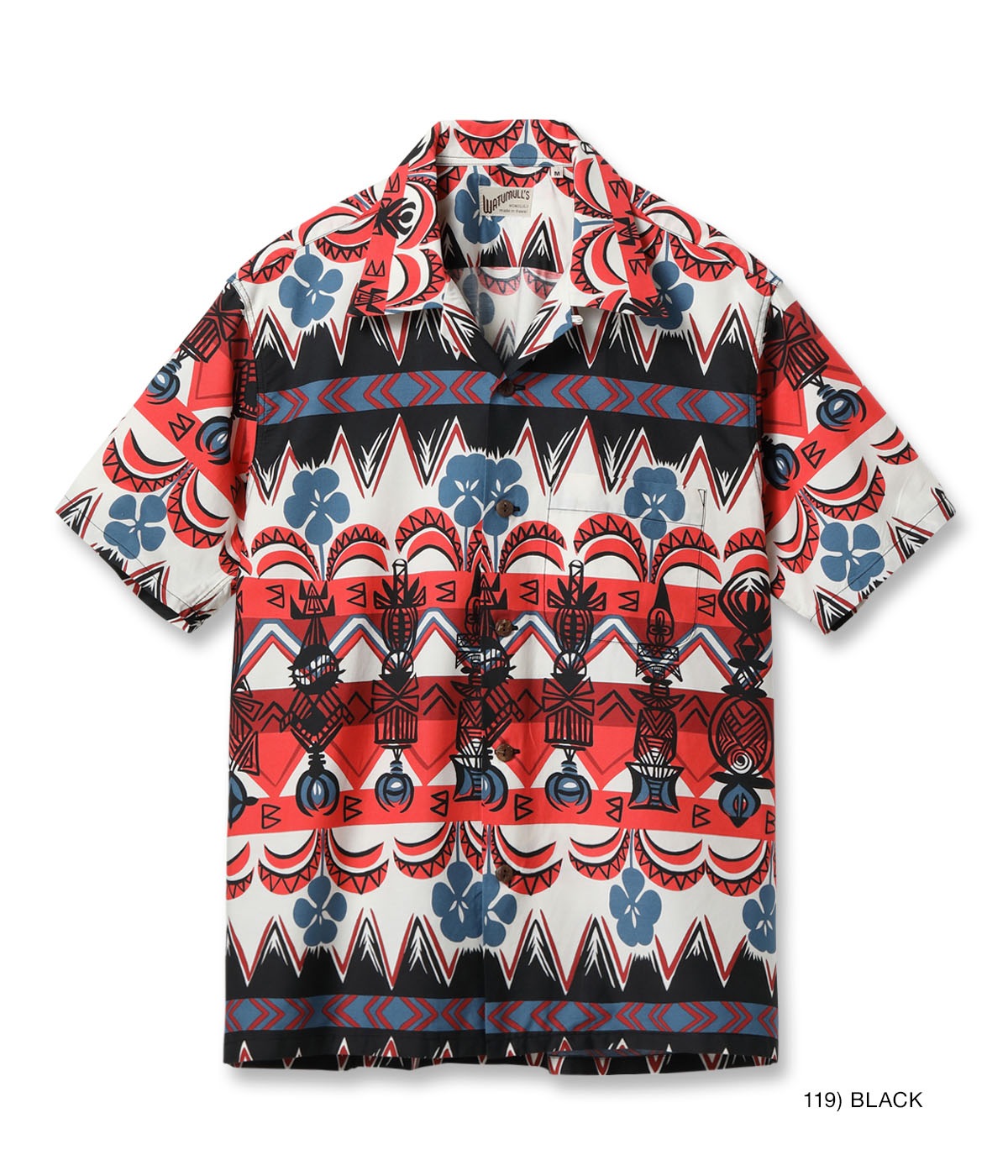 Lot No. SS39504 / COTTON BROAD OPEN SHIRT TROPICAL WOODCUT