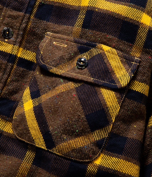 Lot No. SC28284 / FICTION ROMANCE 9oz. ��TROY�� CHECK WORK SHIRT with MARBLE BUTTON