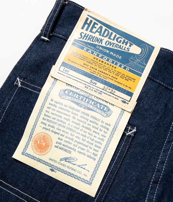 Lot No. HD41883  / HEADLIGHT 9.5oz. BLUE DENIM LATE 1940's DUNGAREES