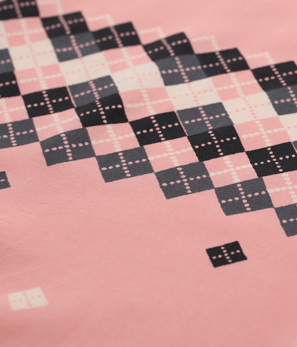 Lot No. SH38879 / HIGH DENSITY RAYON OPEN SHIRT ARGYLE