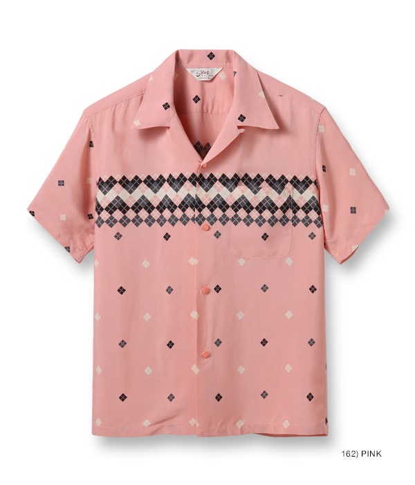 Lot No. SH38879 / HIGH DENSITY RAYON OPEN SHIRT ARGYLE
