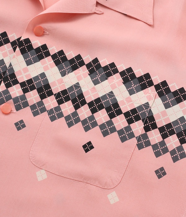 Lot No. SH38879 / HIGH DENSITY RAYON OPEN SHIRT ARGYLE