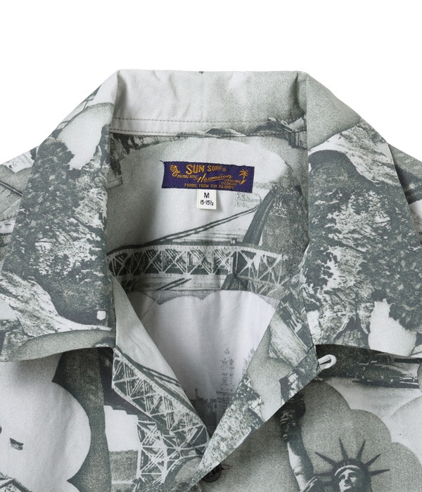 Lot No. SS39095 / COTTON TYPEWRITER OPEN SHIRT ��BEST VIEW OF NEW YORK��