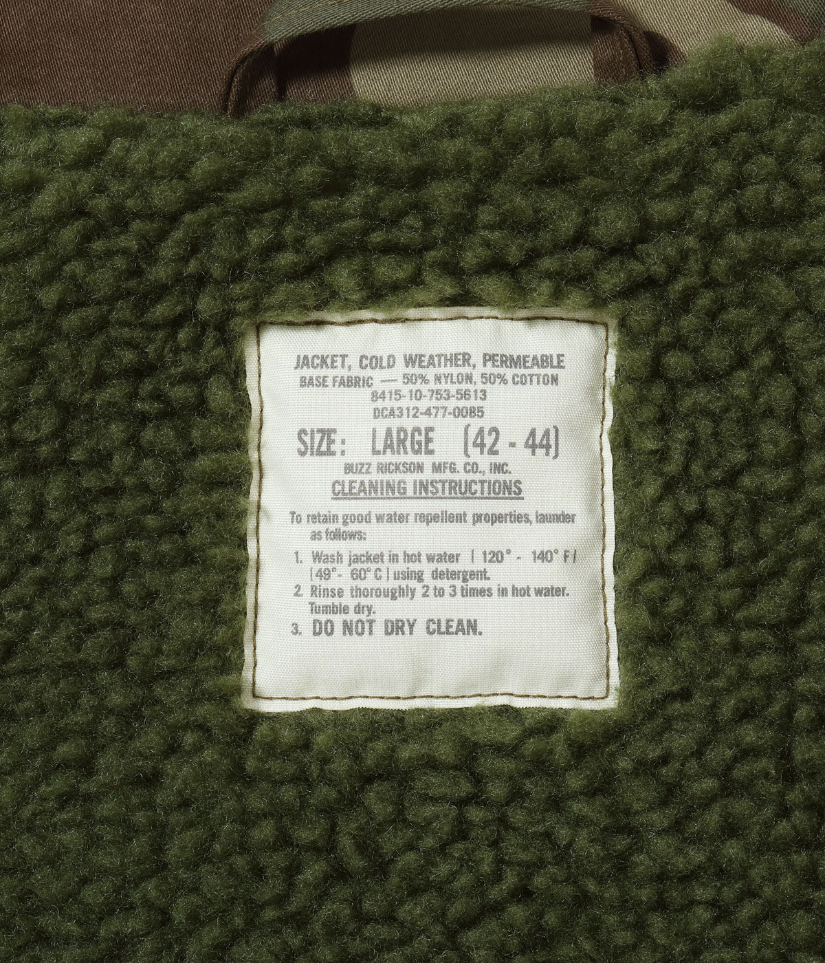 Lot No. BR15763 / Type DECK A-2 ��BUZZ RICKSON MFG. CO., INC�� CAMOUFLAGE VERSION