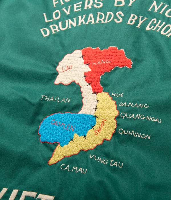 Lot No. TT14654-145 / Late 1960s Style Cotton Vietnam Jacket ��VIETNAM MAP�� (GREEN)