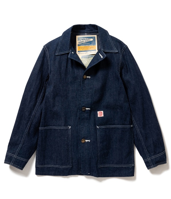 Lot No. HD14553 / HEADLIGHT 9.5oz. BLUE DENIM WWII WORK COAT