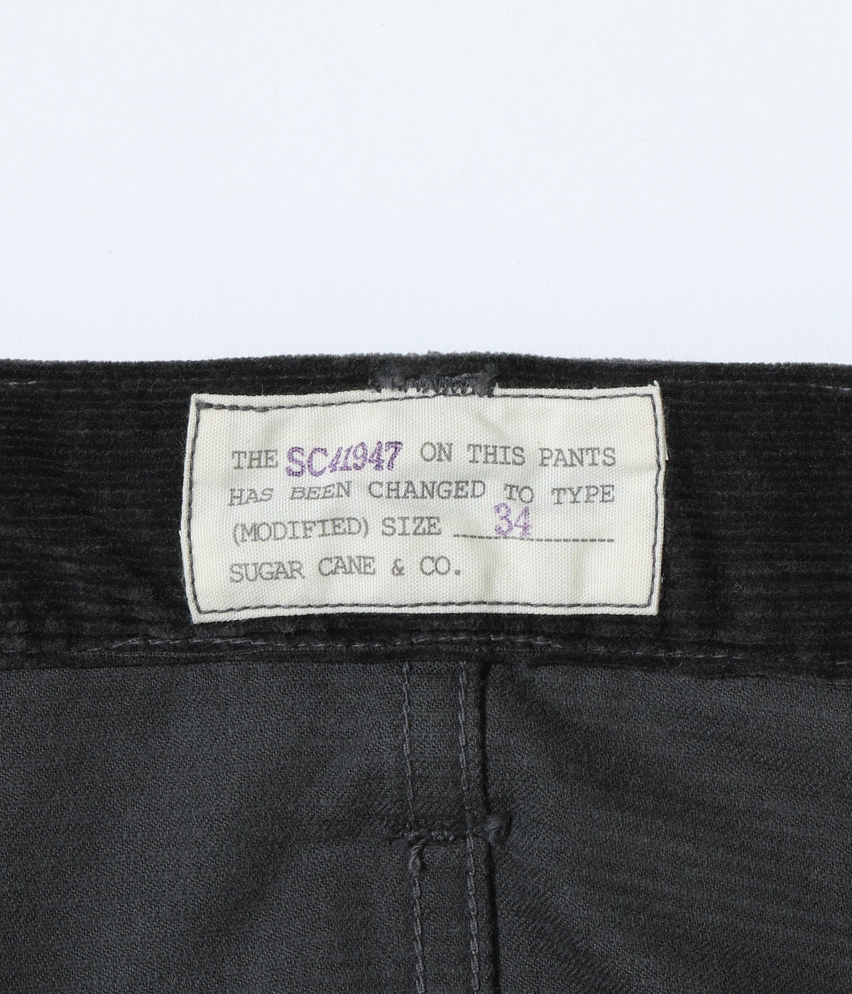 Lot No. SC42483 / 9W CORDUROY 5POCKET PANTS PIGMENT DYED