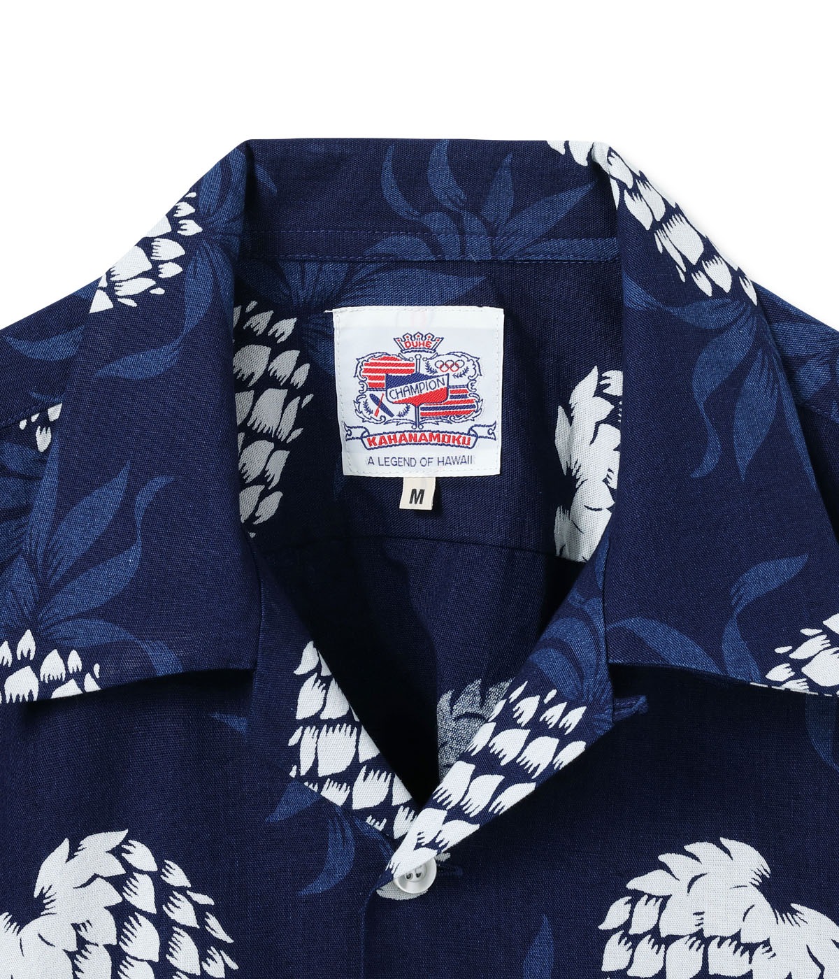 Lot No. DK39641 / DUKE KAHANAMOKU INDIGO COTTON HAWAIIAN SHIRT ��DUKE'S PINEAPPLE��