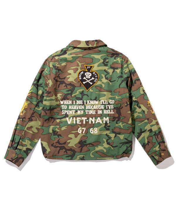 Lot No. TT14691-198 / Late 1960s Style Woodland Camouflage Vietnam Jacket ��1st RECON H&C CO.��